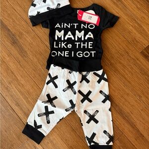 0-3M Black and White Graphic Baby Outfit “Ain’t No Mama Like The One I Got”